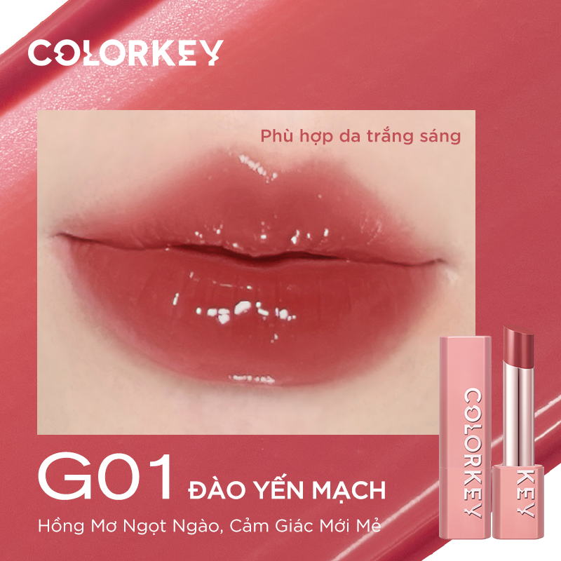 Balsem Bibir Berwarna COLORKEY Melembapkan Bibir, Membetulkan Warna Bibir Cerah 3g