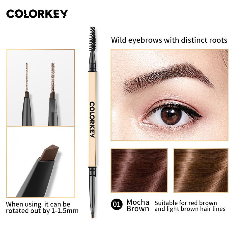 Pensel Kening COLORKEY dengan Rekaan Berkepala Dua Yang Mudah, Sesuai untuk Mengukir 0.7g