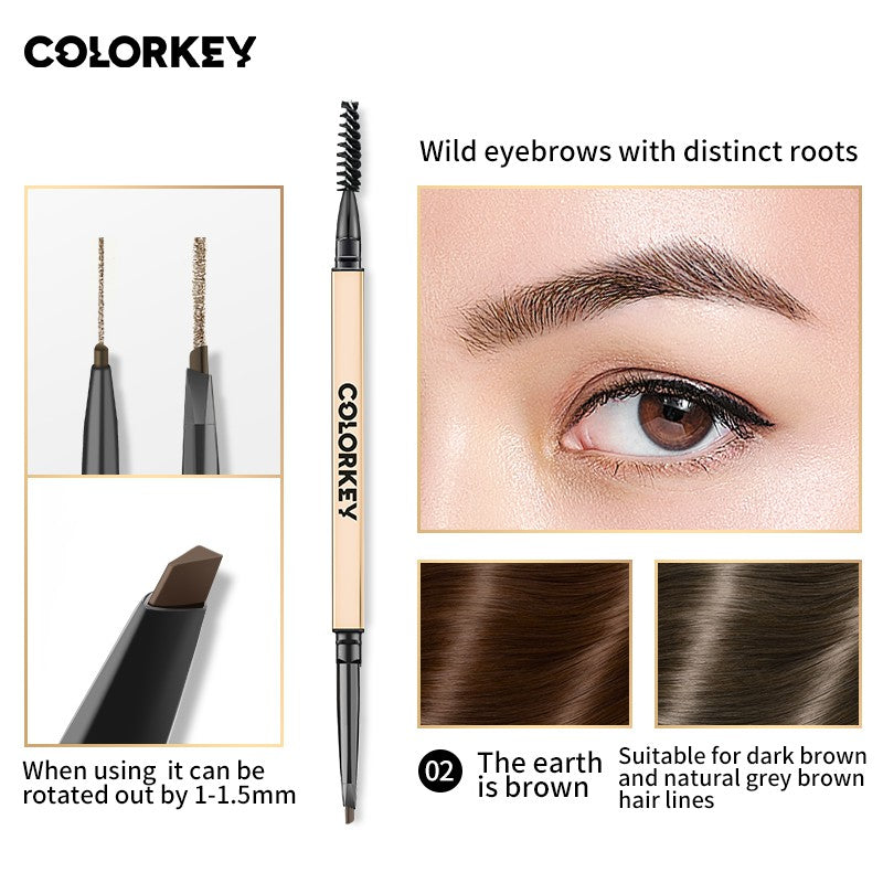 Pensel Kening COLORKEY dengan Rekaan Berkepala Dua Yang Mudah, Sesuai untuk Mengukir 0.7g