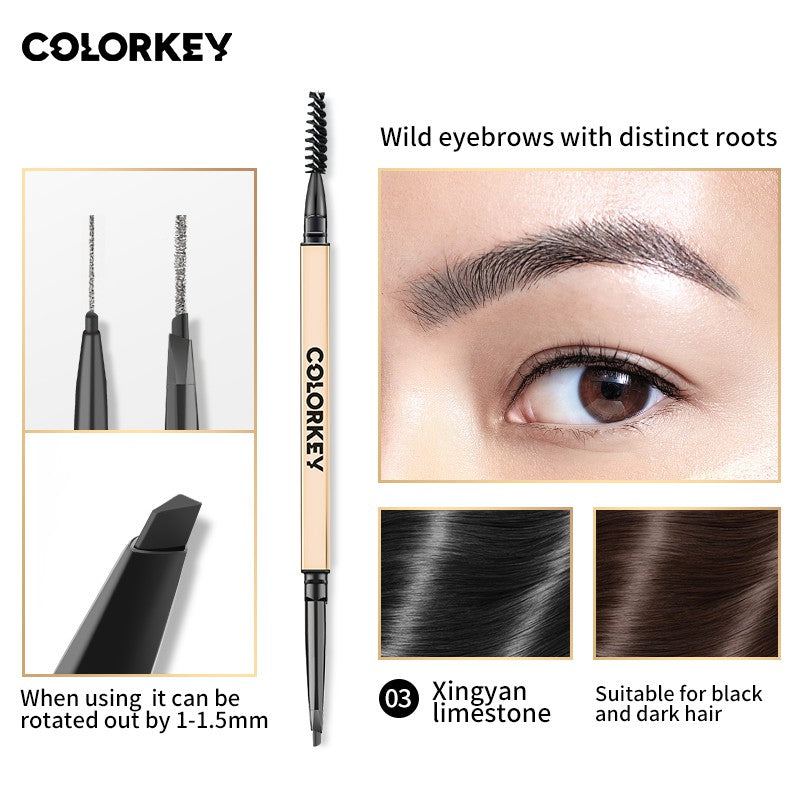 Pensel Kening COLORKEY dengan Rekaan Berkepala Dua Yang Mudah, Sesuai untuk Mengukir 0.7g