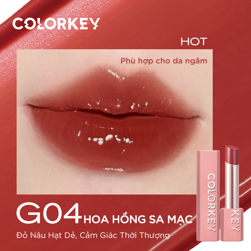 Balsem Bibir Berwarna COLORKEY Melembapkan Bibir, Membetulkan Warna Bibir Cerah 3g