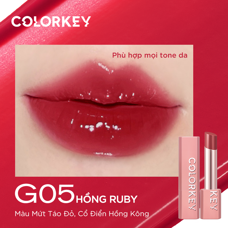 Balsem Bibir Berwarna COLORKEY Melembapkan Bibir, Membetulkan Warna Bibir Cerah 3g