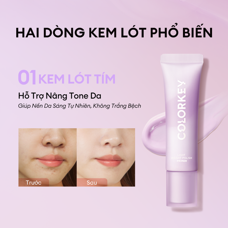COLORKEY Primer Helps Correct Skin Color & Lift Skin Tone, Lightweight, Non-Clogging 30g