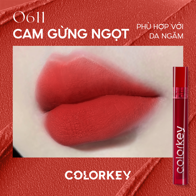 Son Kem Velvet COLORKEY Phiên Bản Nâng Cấp 3.0 Chất Son Mỏng Mịn, Bền Màu Mềm Mượt Trên Môi 3g