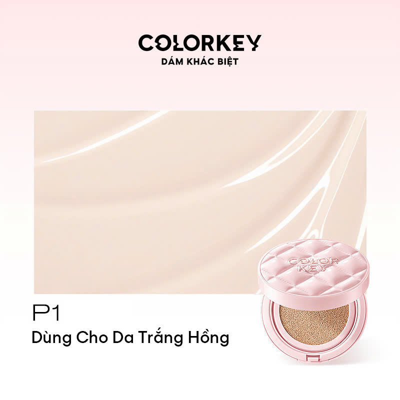 Cushion Chống Nắng COLORKEY SPF 50+PA++++ Bền Màu Lâu Trôi Suốt 24h Che Phủ Hoàn Hảo, Giúp Làn Da Rạng Rỡ Thiết Kế Họa Tiết Kẻ Ô Đặc Biệt 11g