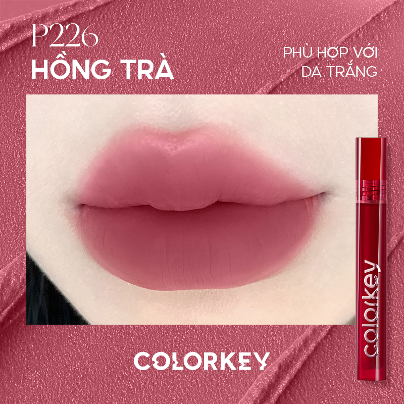 Son Kem Velvet COLORKEY Phiên Bản Nâng Cấp 3.0 Chất Son Mỏng Mịn, Bền Màu Mềm Mượt Trên Môi 3g