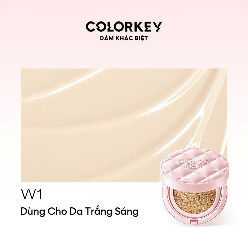 Cushion Chống Nắng COLORKEY SPF 50+PA++++ Bền Màu Lâu Trôi Suốt 24h Che Phủ Hoàn Hảo, Giúp Làn Da Rạng Rỡ Thiết Kế Họa Tiết Kẻ Ô Đặc Biệt 11g