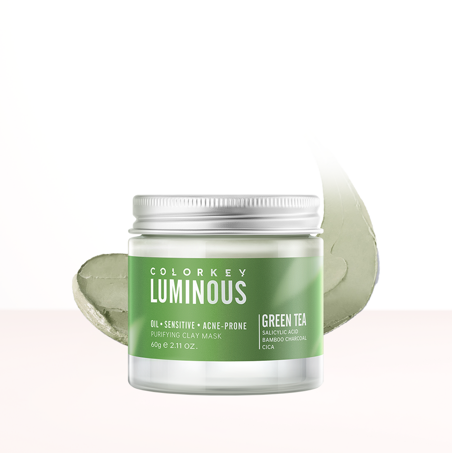 Mặt Nạ Bùn COLORKEY LUMINOUS Green Tea Purifying Dành Cho Da Dầu Mụn, Dịu Nhẹ Cho Da Nhạy Cảm, Hỗ Trợ Làm Sạch, Giảm Mụn, Không Gây Khô Da 60g