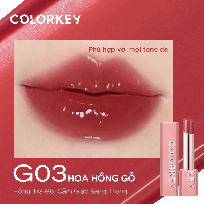 Balsem Bibir Berwarna COLORKEY Melembapkan Bibir, Membetulkan Warna Bibir Cerah 3g 