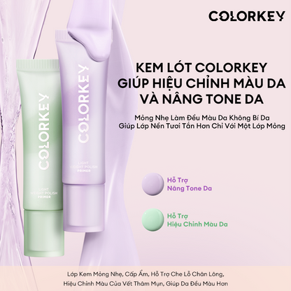 Primer COLORKEY Membantu Membetulkan Warna Kulit &amp; Menaikkan Tona Kulit, Ringan, Tidak Marah 30g 