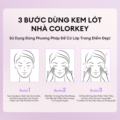 Primer COLORKEY Membantu Membetulkan Warna Kulit &amp; Menaikkan Tona Kulit, Ringan, Tidak Marah 30g 