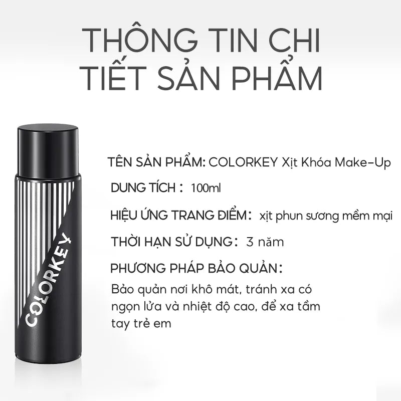 Xịt Khóa Nền COLORKEY Tia Sương Mềm Mại Giúp Khóa Chặt Lớp Trang Điểm Phù Hợp Mọi Loại Da 100ml/chai