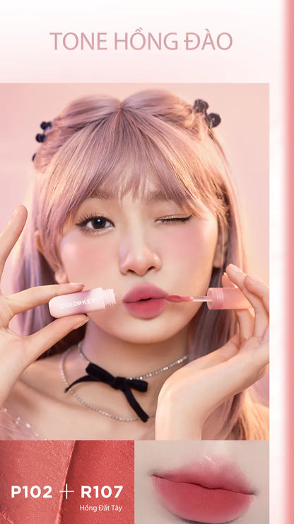 Son Kem Bùn COLORKEY Lip Mud Chất Son Mềm Mịn Che Vân Môi Tốt, Màu Sắc Thời Thượng 2g