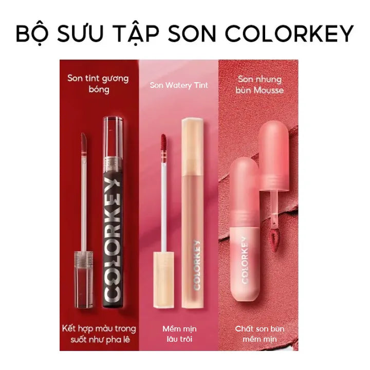 Son Môi Gương Bóng COLORKEY Mirror Tạo Hiệu Ứng Căng Bóng Như Gương Cho Đôi Môi Đầy Đặn Quyến Rũ 1.7g