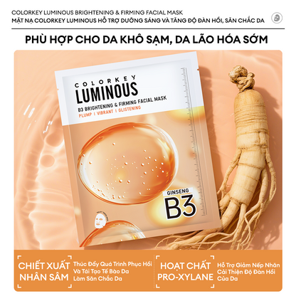 [NEW] 1 Hộp 10 Miếng Mặt Nạ Giấy COLORKEY LUMINOUS B3 Thế Hệ Mới, Hỗ Trợ Dưỡng Sáng Da Mịn Màng 30ml/miếng