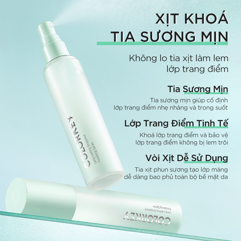 Xịt Khóa COLORKEY Tia Sương Mịn Giúp Cố Định Lớp Trang Điểm Lâu Trôi Dưỡng Ẩm Kiềm Dầu 100ml/chai