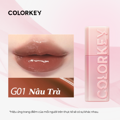 Son Bóng 3-D COLORKEY Vỏ Hồng Tạo Hiệu Ứng Môi Căng Mọng Đầy Đặn 3ml