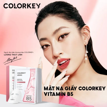 1 Hộp 10 Miếng Mặt Nạ Giấy COLORKEY LUMINOUS Vitamin B5 Giúp Cấp Ẩm, Hỗ Trợ Phục Hồi Làn Da Nhiều Dưỡng Chất 25ml/miếng