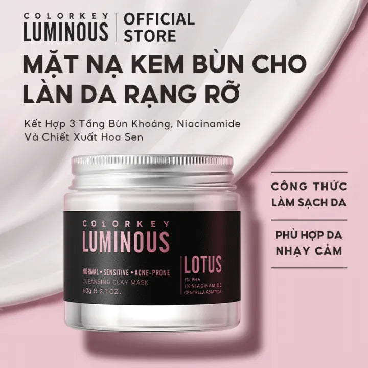 Mặt Nạ Bùn COLORKEY LUMINOUS Làm Sạch Da Không Gây Khô Da Khi Dùng 60g/hũ