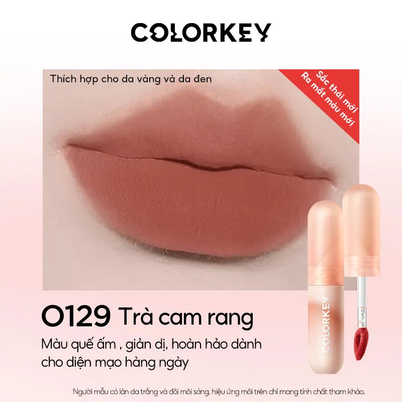 Son Kem Bùn COLORKEY Lip Mud Chất Son Mềm Mịn Che Vân Môi Tốt, Màu Sắc Thời Thượng 2g