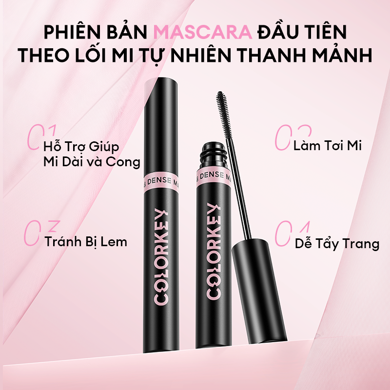 Mascara COLORKEY Hỗ Trợ Giúp Mi Dài Và Tơi, Tạo Cảm Giác Tự Nhiên, Nhanh Khô, Không Lem Trôi 4.5g