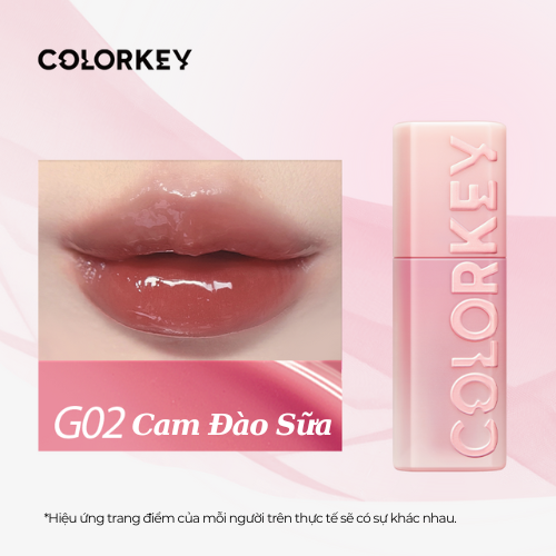 Son Bóng 3-D COLORKEY Vỏ Hồng Tạo Hiệu Ứng Môi Căng Mọng Đầy Đặn 3ml