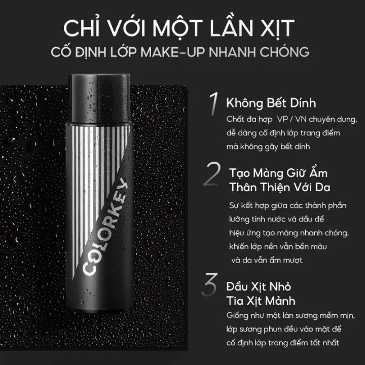 Combo 1 Chai Kem Nền COLORKEY Dạng Lỏng Cho Da Dầu 30g & 1 Xịt Khóa Nền COLORKEY Tia Sương Mềm Mại Giúp Khóa Chặt Lớp Trang Điểm100ml/chai