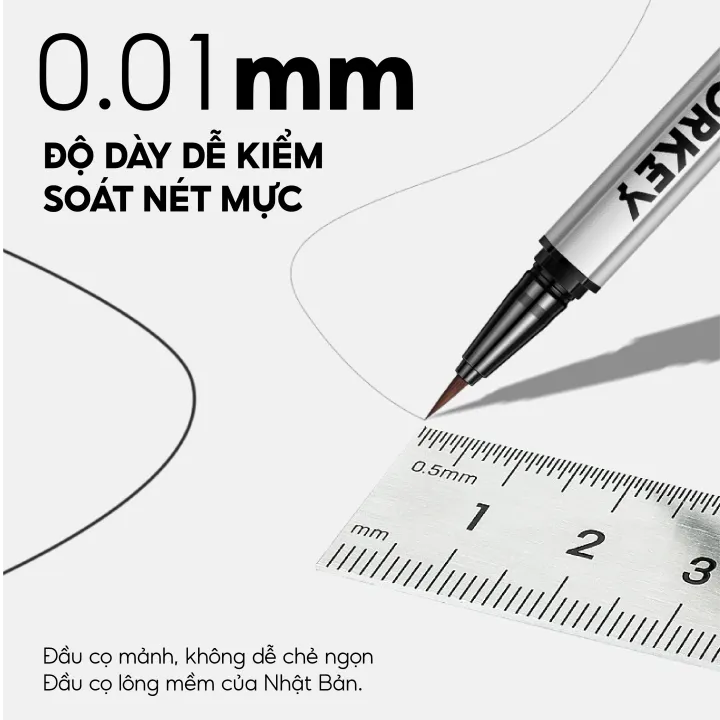 Bút Kẻ Mắt Nước COLORKEY Đầu Cọ Mảnh Không Dễ Chẻ Ngọn, Dễ Kiểm Soát Nét Mực Phù Hợp Cho Cả Người Mới Bắt Đầu 0.5ml