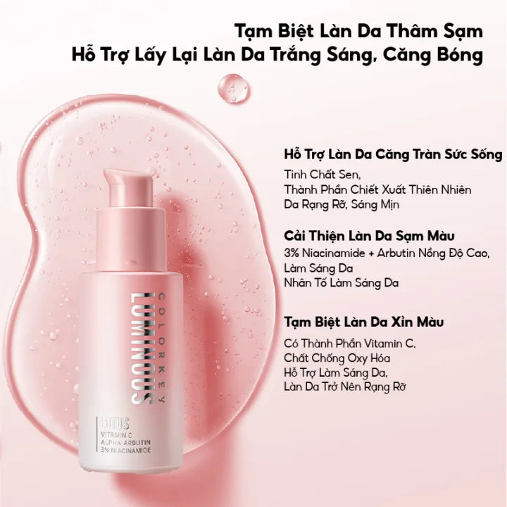 Serum COLORKEY LUMINOUS Phù Hợp Da Nhạy Cảm Hỗ Trợ Dưỡng Sáng, Cải Thiện Tình Trạng Da Xỉn Màu 30ml