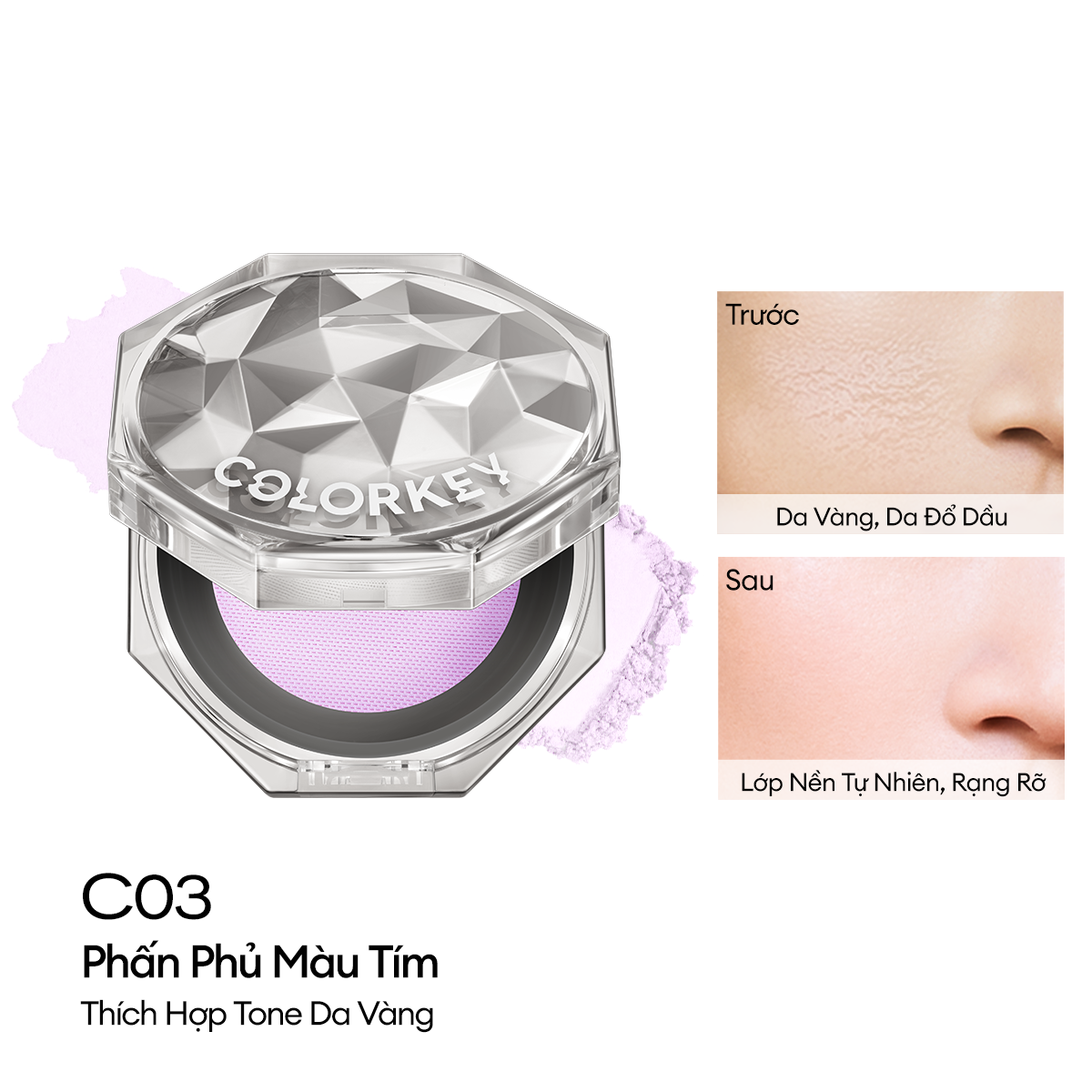 Phấn Phủ Dạng Bột COLORKEY Siêu Mịn Giúp Lớp Trang Điểm Tự Nhiên 8g