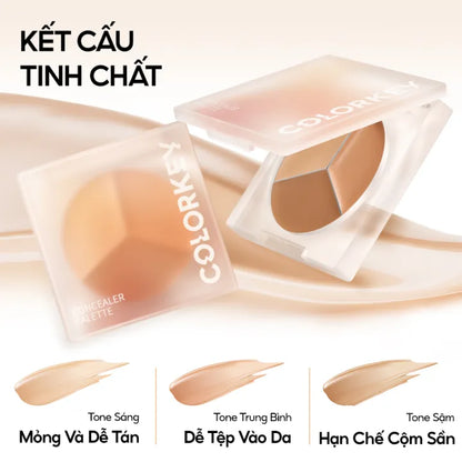 Bảng Kem Che Khuyết Điểm COLORKEY 3 Màu Chất Kem Mỏng Mịn Che Phủ Tự Nhiên 3.9g