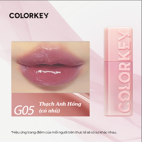 Son Bóng 3-D COLORKEY Vỏ Hồng Tạo Hiệu Ứng Môi Căng Mọng Đầy Đặn 3ml