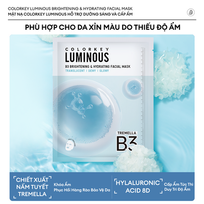 [NEW] 1 Hộp 10 Miếng Mặt Nạ Giấy COLORKEY LUMINOUS B3 Thế Hệ Mới, Hỗ Trợ Dưỡng Sáng Da Mịn Màng 30ml/miếng
