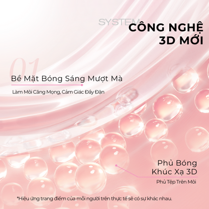 Son Bóng 3-D COLORKEY Vỏ Hồng Tạo Hiệu Ứng Môi Căng Mọng Đầy Đặn 3ml