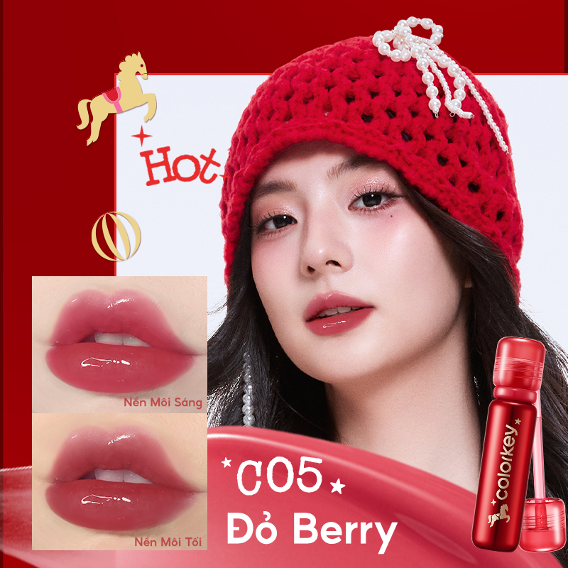 Son COLORKEY Lasting Essence Lip Lacquer Hiệu Ứng Môi Căng Bóng, Hỗ Trợ Dưỡng Ẩm Môi Mềm Mịn 3ml