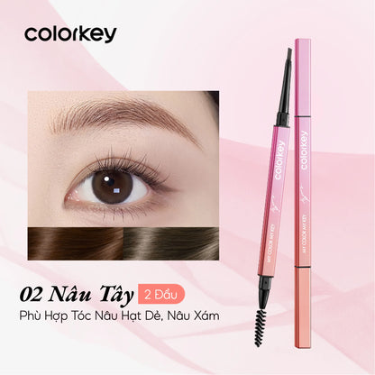 Chì Kẻ Mày COLORKEY Thiết Kế Hai Đầu Tiện Dụng, Thích Hợp Dùng Điêu Khắc Phiên Bản Cung Tuấn Giới Hạn 0.7g