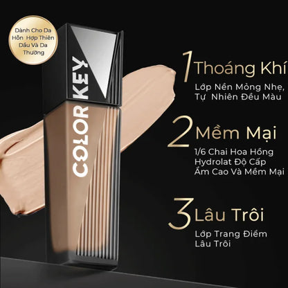 Combo 1 Chai Kem Nền COLORKEY Dạng Lỏng Cho Da Dầu 30g & 1 Xịt Khóa Nền COLORKEY Tia Sương Mềm Mại Giúp Khóa Chặt Lớp Trang Điểm100ml/chai