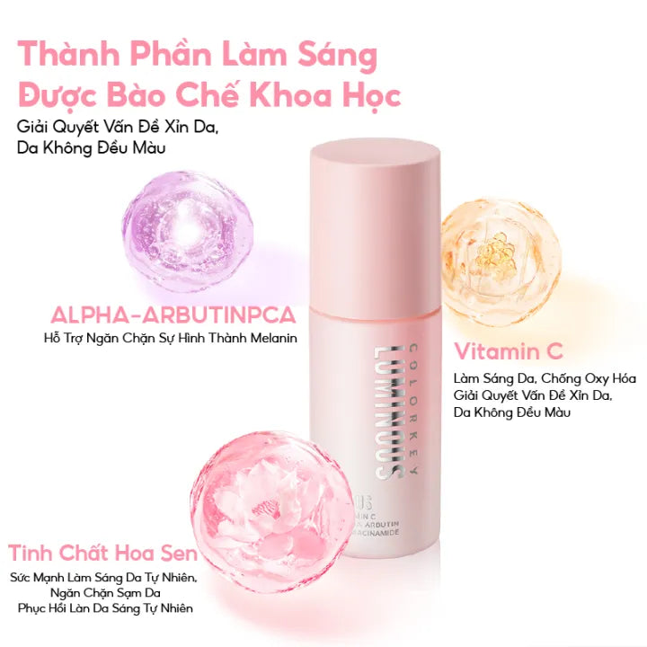 Serum COLORKEY LUMINOUS Phù Hợp Da Nhạy Cảm Hỗ Trợ Dưỡng Sáng, Cải Thiện Tình Trạng Da Xỉn Màu 30ml