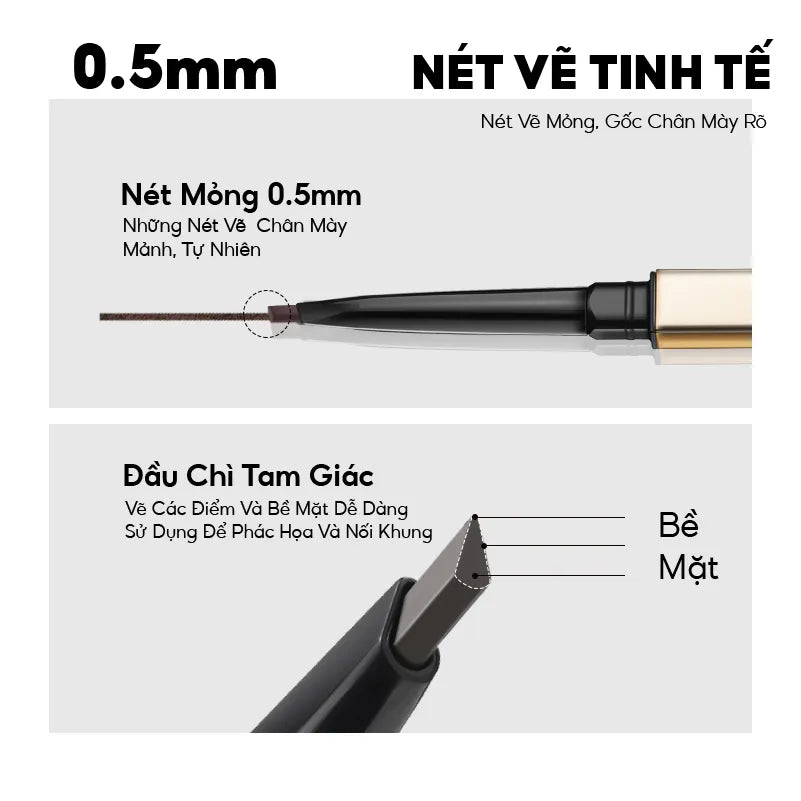 Chì Kẻ Mày COLORKEY Thiết Kế Hai Đầu Tiện Dụng, Thích Hợp Dùng Điêu Khắc 0.7g