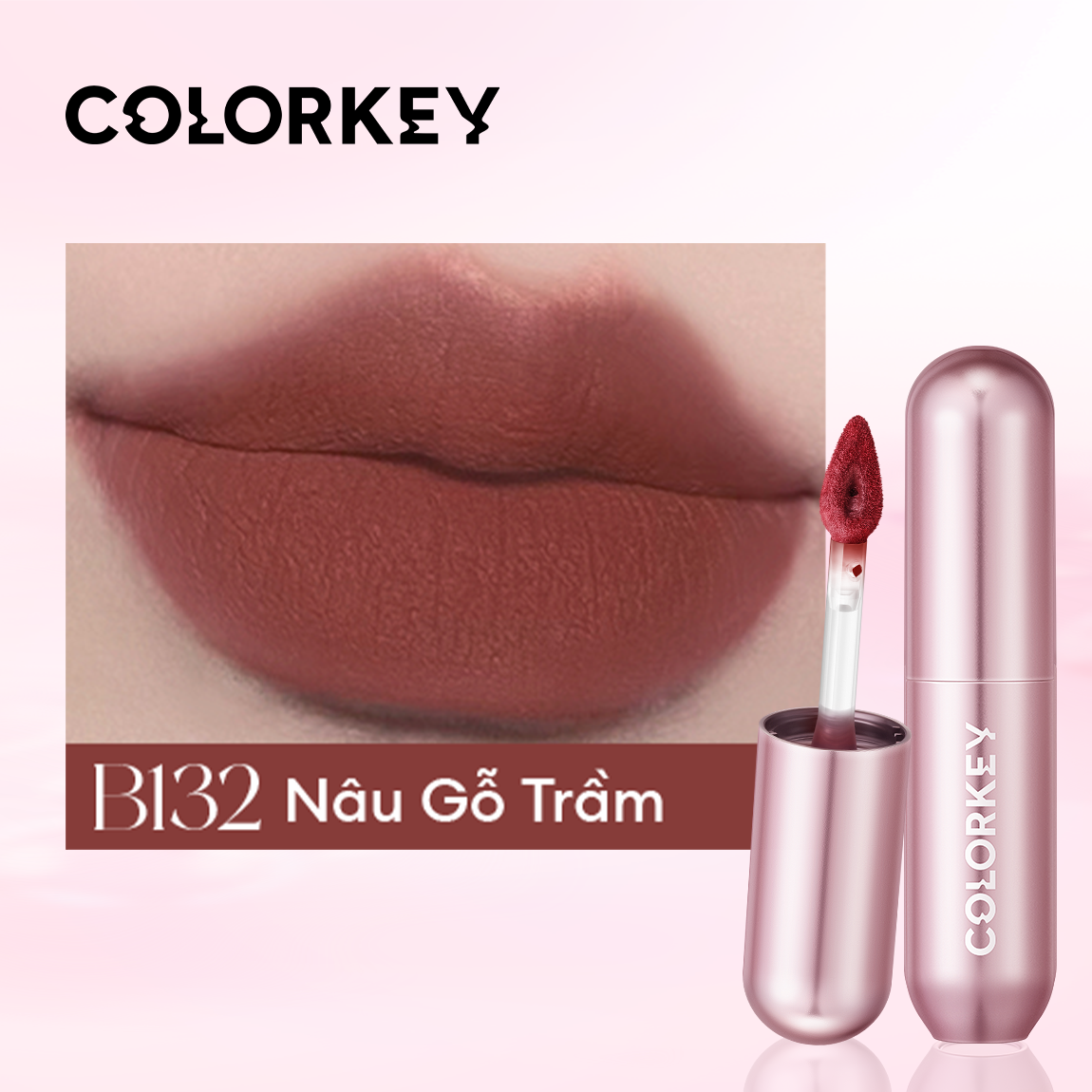 [PHIÊN BẢN NÂNG CẤP] Son Kem Bùn COLORKEY Lip Mud Mousse Matte Chất Son Mềm Mịn, Che Vân Môi Tốt, Hỗ Trợ Dưỡng Ẩm, Màu Sắc Thời Thượng 2g