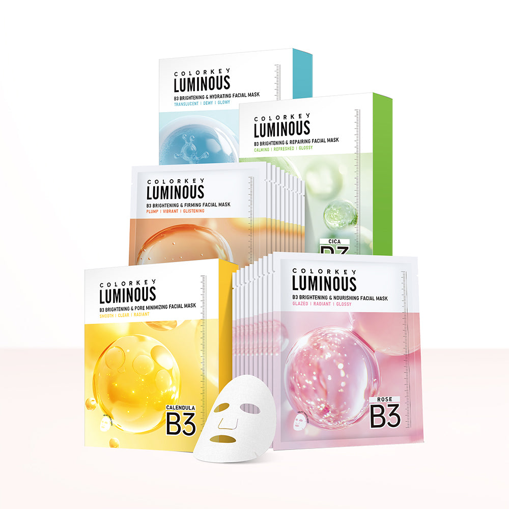 [NEW] 1 Hộp 10 Miếng Mặt Nạ Giấy COLORKEY LUMINOUS B3 Thế Hệ Mới, Hỗ Trợ Dưỡng Sáng Da Mịn Màng 30ml/miếng