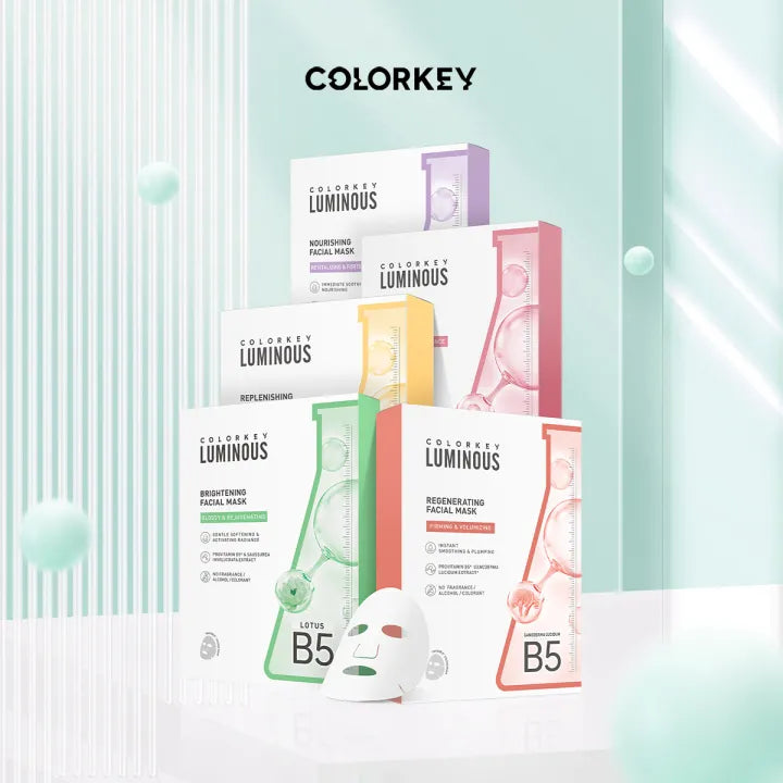 Combo 5 Hộp Mặt Nạ Giấy COLORKEY LUMINOUS Vitamin B5 Giúp Cấp Ẩm, Hỗ Trợ Phục Hồi Làn Da Nhiều Dưỡng Chất 25ml/miếng