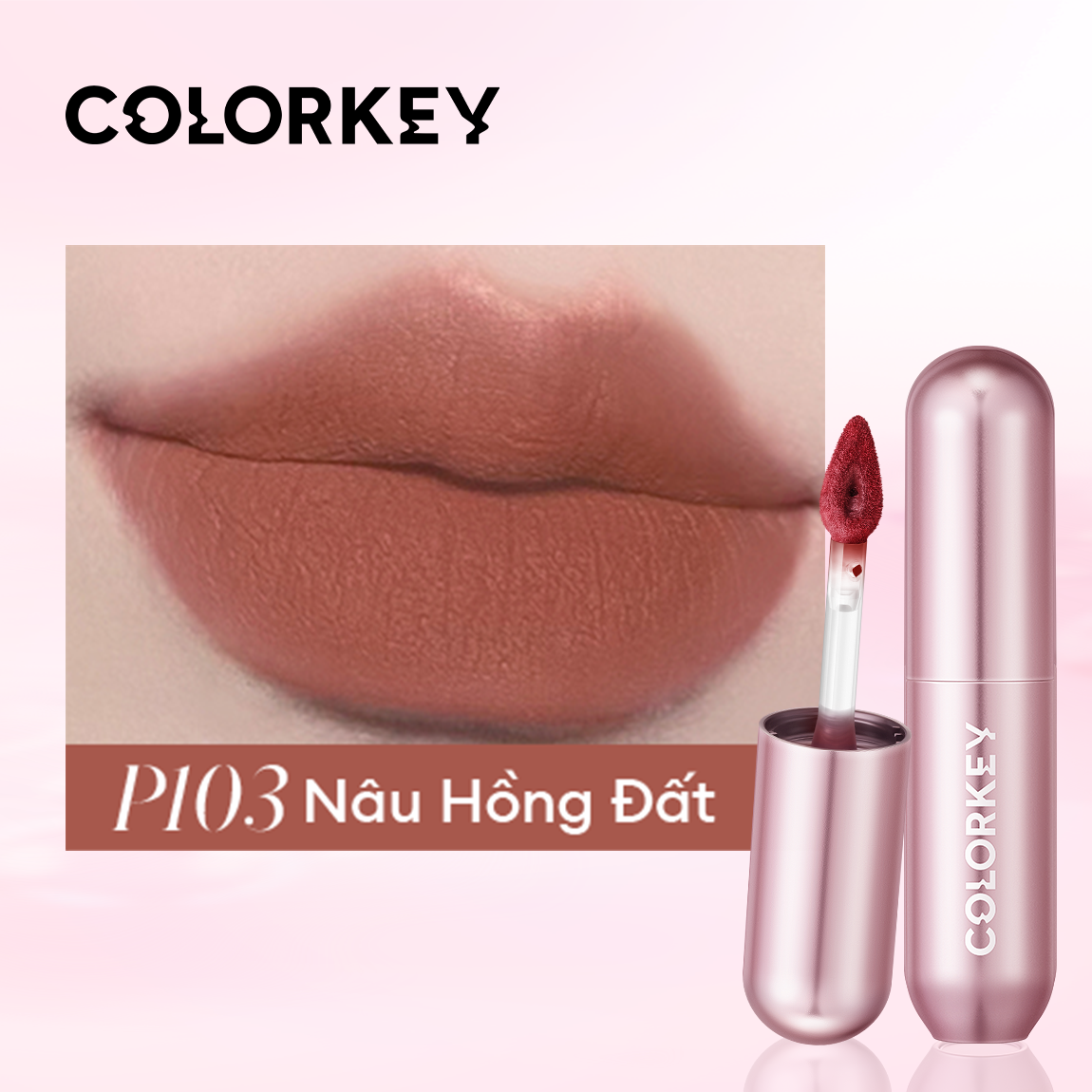 [PHIÊN BẢN NÂNG CẤP] Son Kem Bùn COLORKEY Lip Mud Mousse Matte Chất Son Mềm Mịn, Che Vân Môi Tốt, Hỗ Trợ Dưỡng Ẩm, Màu Sắc Thời Thượng 2g