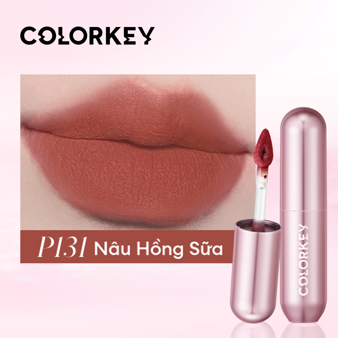 [PHIÊN BẢN NÂNG CẤP] Son Kem Bùn COLORKEY Lip Mud Mousse Matte Chất Son Mềm Mịn, Che Vân Môi Tốt, Hỗ Trợ Dưỡng Ẩm, Màu Sắc Thời Thượng 2g