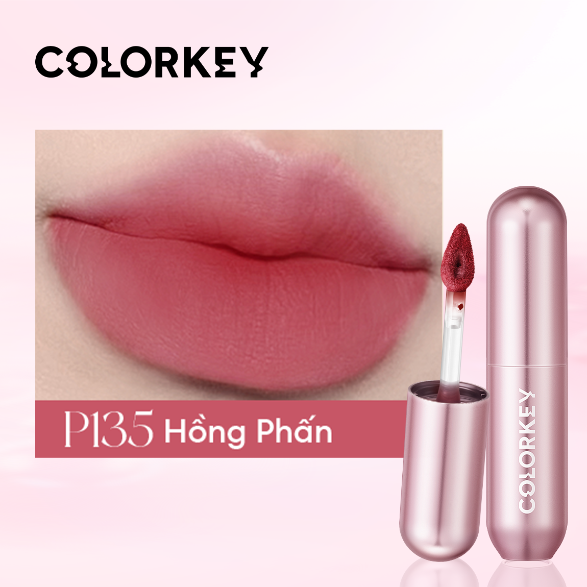 [PHIÊN BẢN NÂNG CẤP] Son Kem Bùn COLORKEY Lip Mud Mousse Matte Chất Son Mềm Mịn, Che Vân Môi Tốt, Hỗ Trợ Dưỡng Ẩm, Màu Sắc Thời Thượng 2g