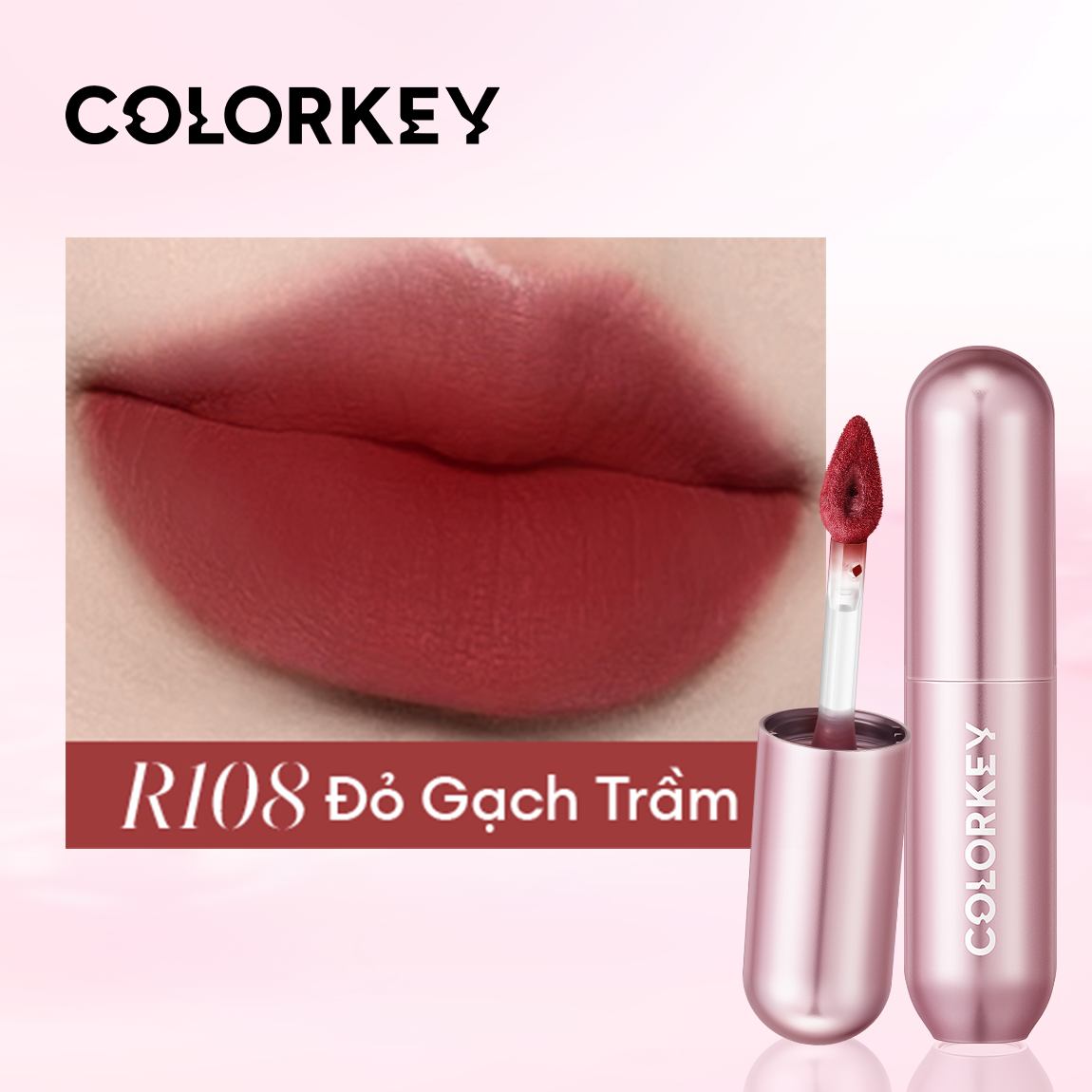 [PHIÊN BẢN NÂNG CẤP] Son Kem Bùn COLORKEY Lip Mud Mousse Matte Chất Son Mềm Mịn, Che Vân Môi Tốt, Hỗ Trợ Dưỡng Ẩm, Màu Sắc Thời Thượng 2g