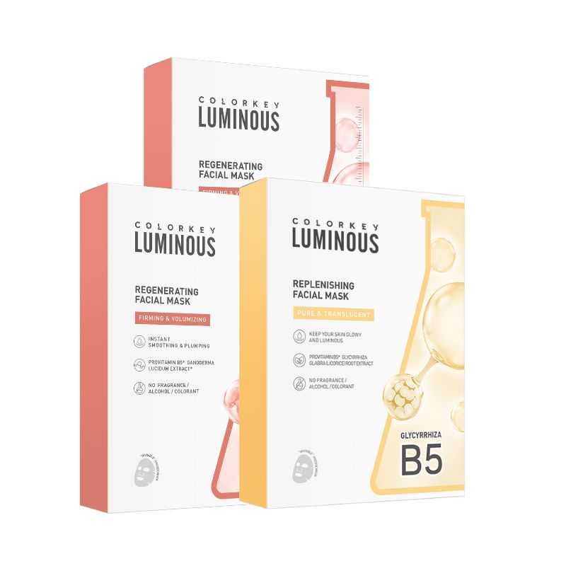 Kombo 3 Kotak 3 Warna COLORKEY LUMINOUS Vitamin B5 Paper Mask Membantu Melembapkan dan Memulihkan Kulit dengan Banyak Nutrien 25ml/keping 