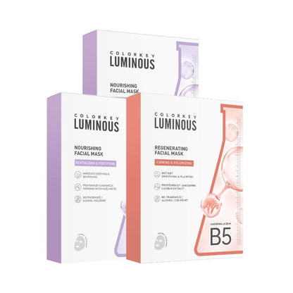 Kombo 3 Kotak 3 Warna COLORKEY LUMINOUS Vitamin B5 Paper Mask Membantu Melembapkan dan Memulihkan Kulit dengan Banyak Nutrien 25ml/keping 