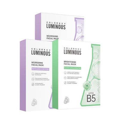 Kombo 3 Kotak 3 Warna COLORKEY LUMINOUS Vitamin B5 Paper Mask Membantu Melembapkan dan Memulihkan Kulit dengan Banyak Nutrien 25ml/keping 